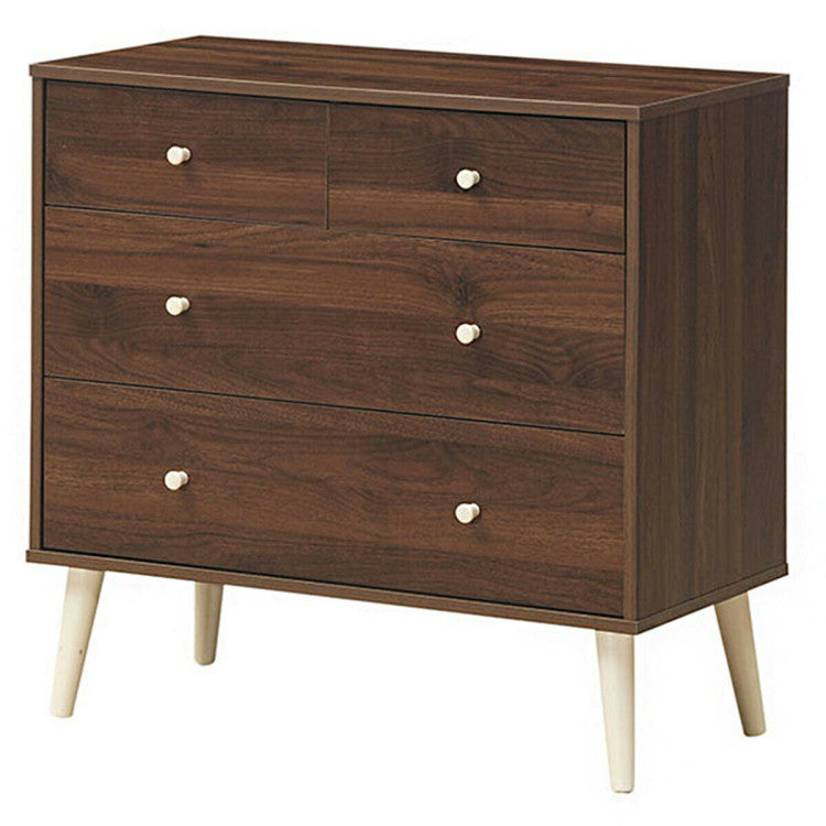 Free-Standing Dresser with 4 Storage Drawers and Rubber Legs