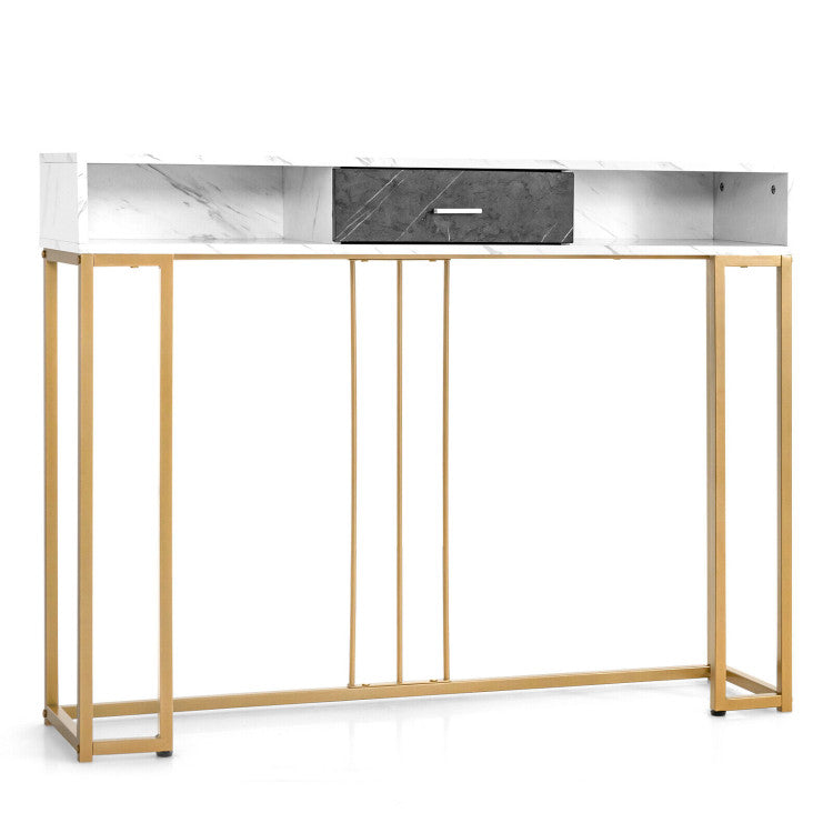 48 Inch 2-Tier Console Table with Drawer