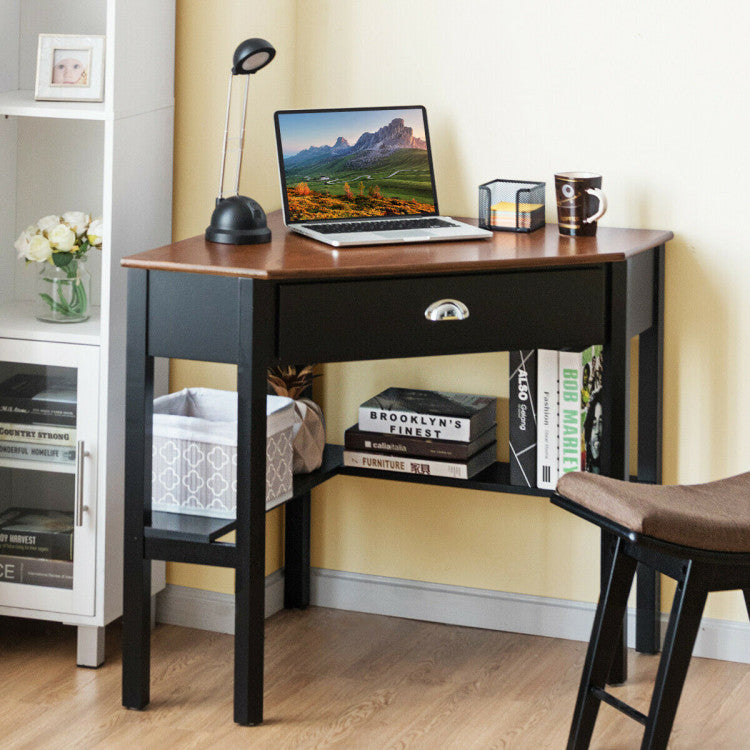 Corner Wooden Piece Laptop Computer Desk