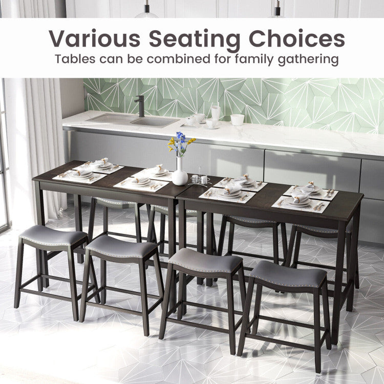 5-Piece Dining Set with 4 Upholstered Stools