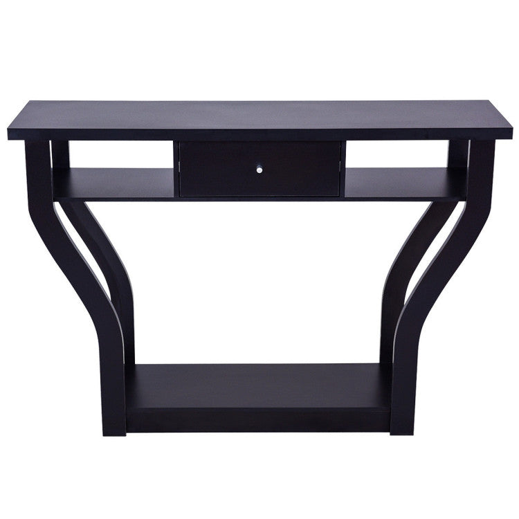 Console Hall Table with Storage Drawer and Shelf