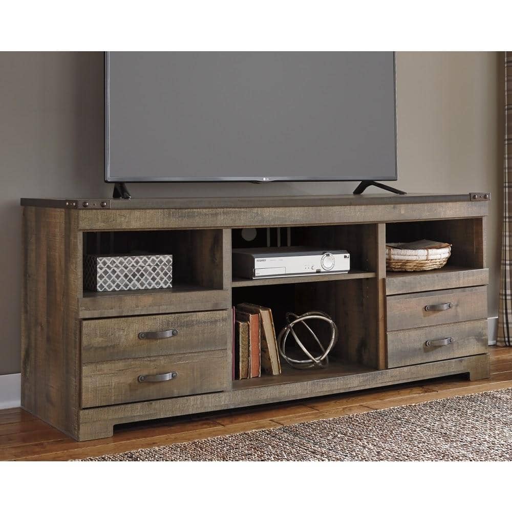 Trinell Brown LG TV Stand w/Fireplace Option - StafforaFurniture